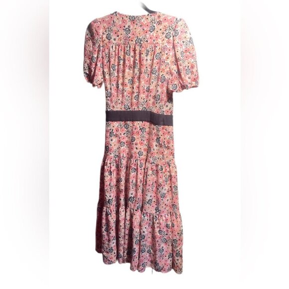 Kate Spade Roseyte Blooms wrap multicoloured Trendy Stylish midi dress M - Picture 4 of 5